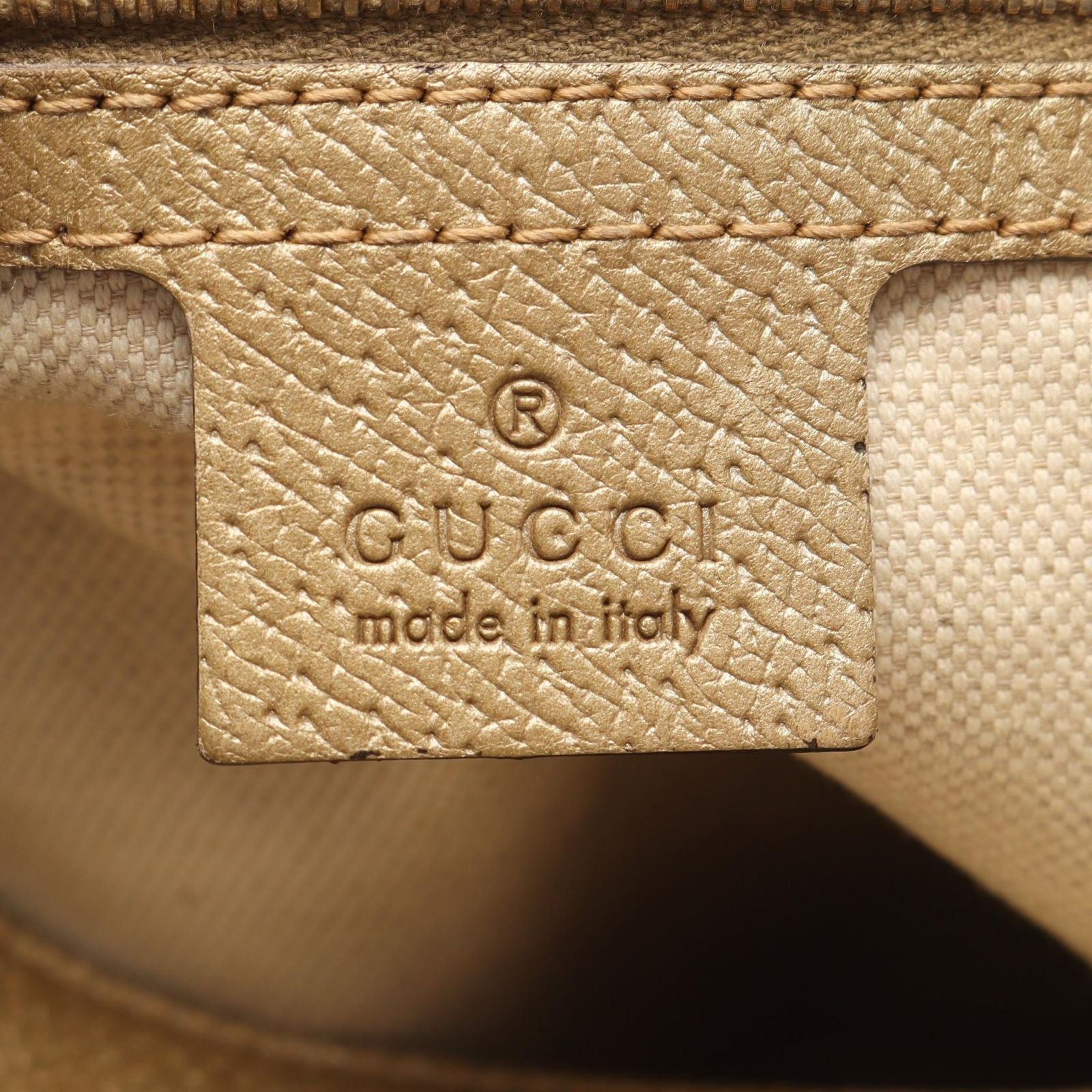 Gucci Bree GG Canvas 2-Way Beige Gold Shoulder Handbag — view 4