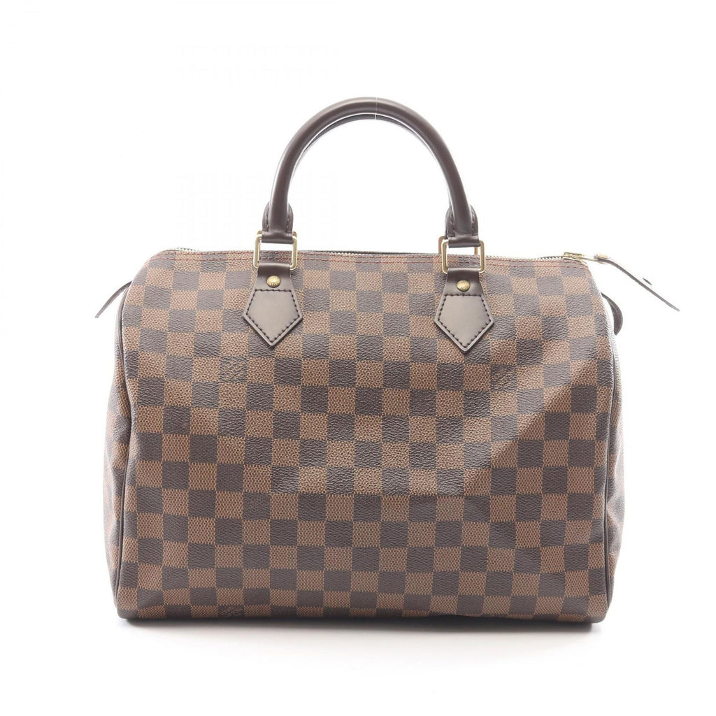 Louis Vuitton Speedy 30 Damier Ebene Canvas Leather Handbag