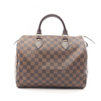 Louis Vuitton Speedy 30 Damier Ebene Canvas Leather Handbag