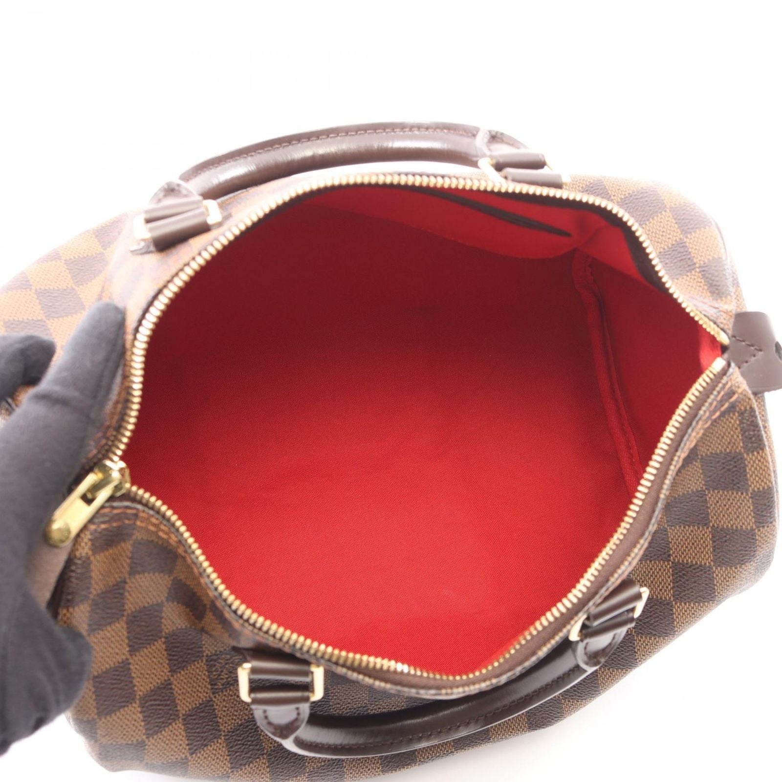 Louis Vuitton Speedy 30 Damier Ebene Canvas Leather Handbag — view 3