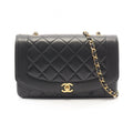 Chanel Shoulder Bag Quilted Diana Flap Black Lambskin Chain