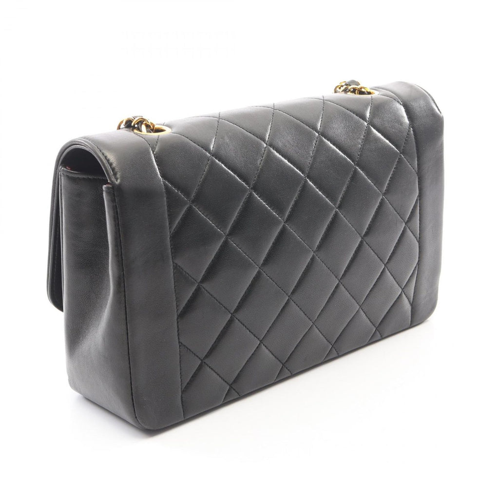 Chanel Shoulder Bag Quilted Diana Flap Black Lambskin Chain — view 2