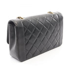 Chanel Shoulder Bag Quilted Diana Flap Black Lambskin Chain — view 2
