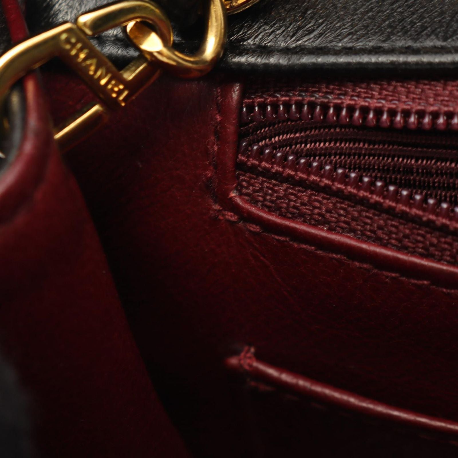Chanel Shoulder Bag Quilted Diana Flap Black Lambskin Chain — view 6