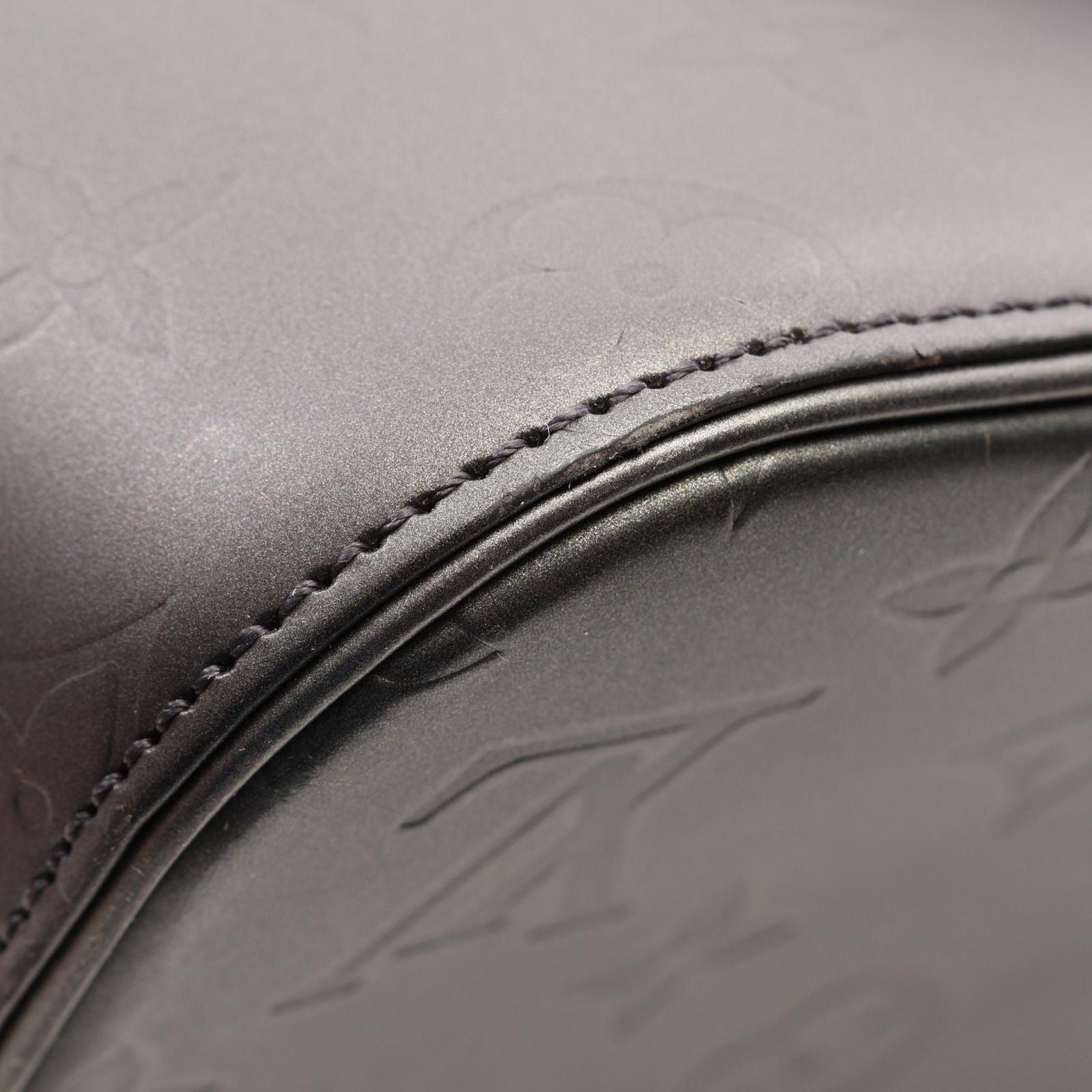 Louis Vuitton Stockton Monogram Matte Noir Leather Handbag — view 8
