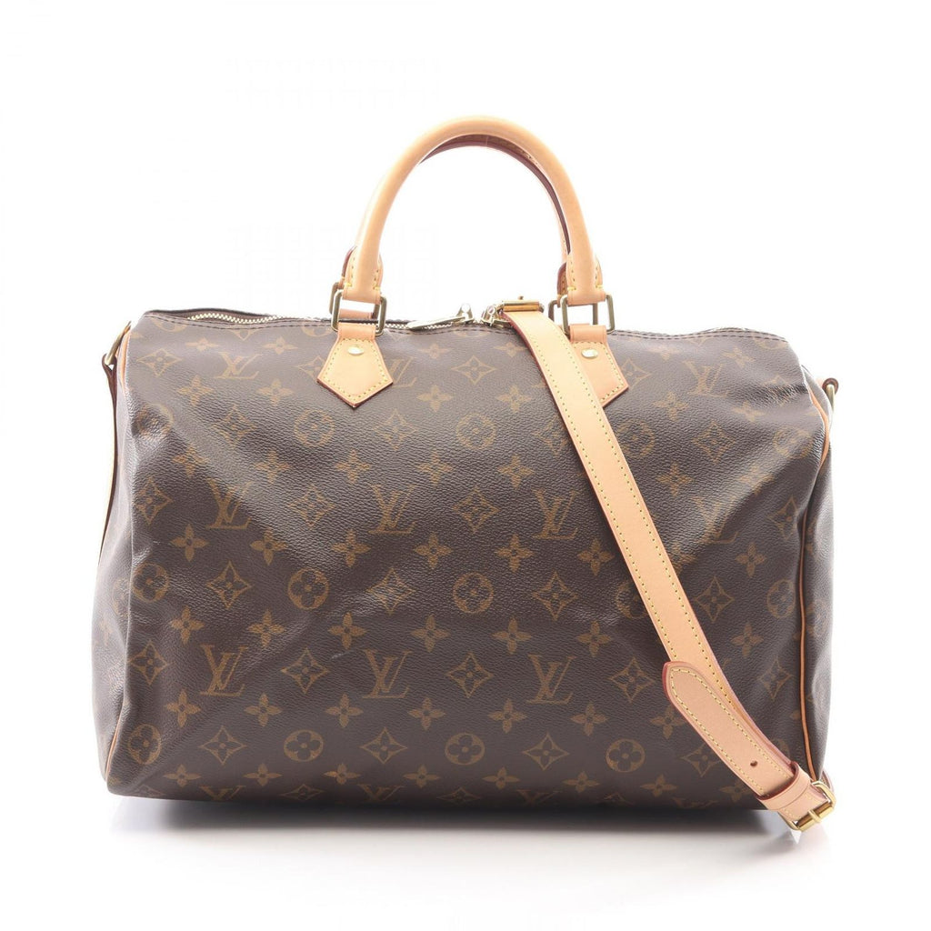 Louis Vuitton Speedy Bandouliere 35 Monogram 2-Way Canvas Leather Handbag