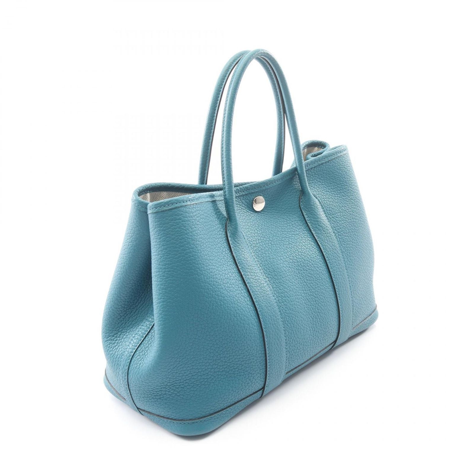 Hermes Tote Bag Garden Party TPM Cobalt Leather — view 2