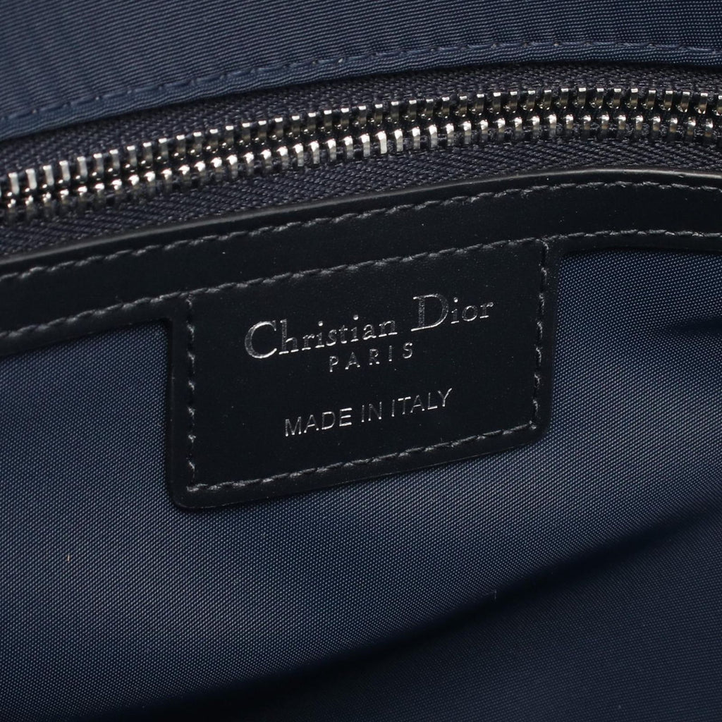 Dior Shoulder Bag Oblique Kids Ivory Navy Black Canvas Leather — view 4