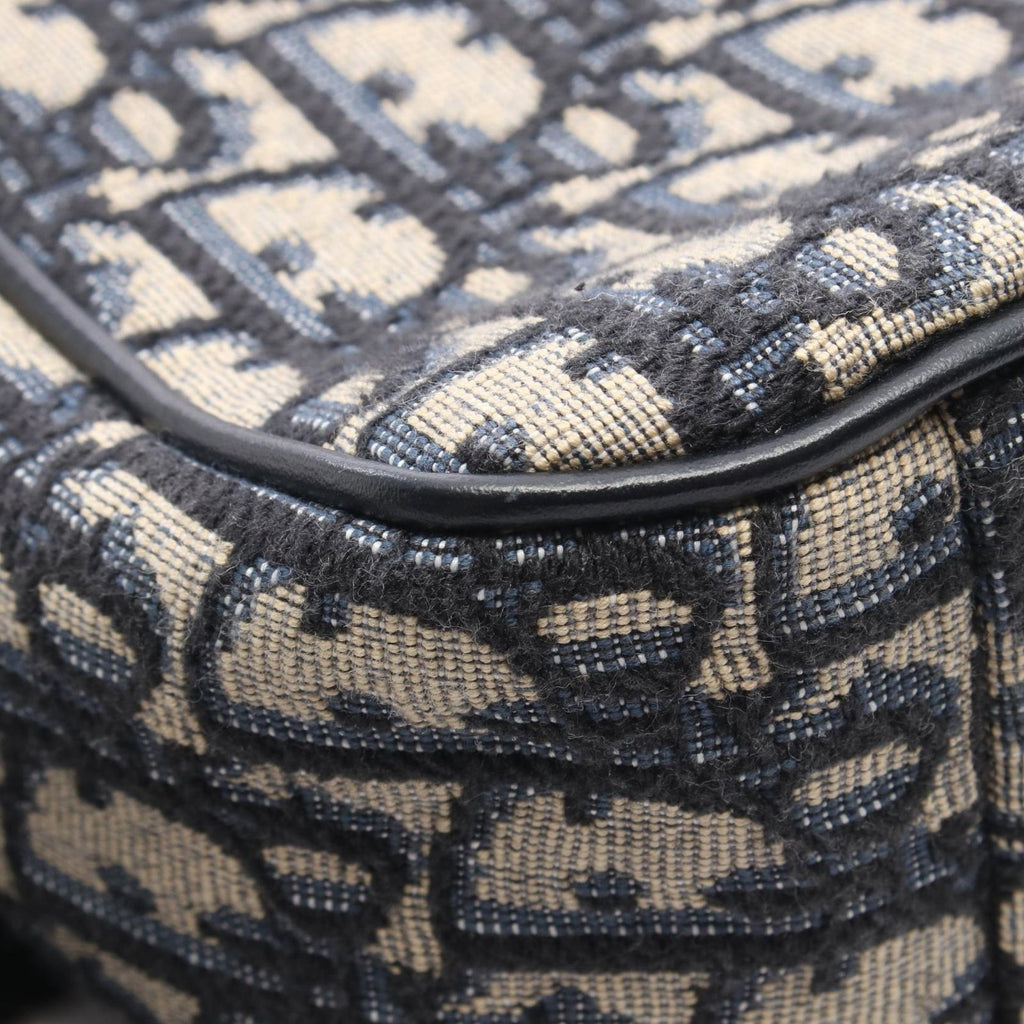 Dior Shoulder Bag Oblique Kids Ivory Navy Black Canvas Leather — view 6
