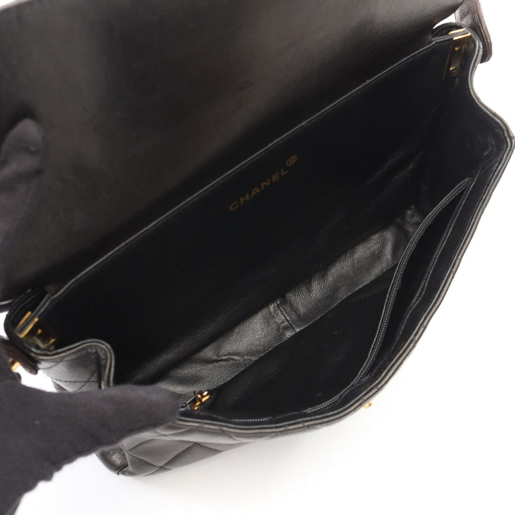 Chanel Quilted Face Black Lambskin Shoulder Bag — view 4