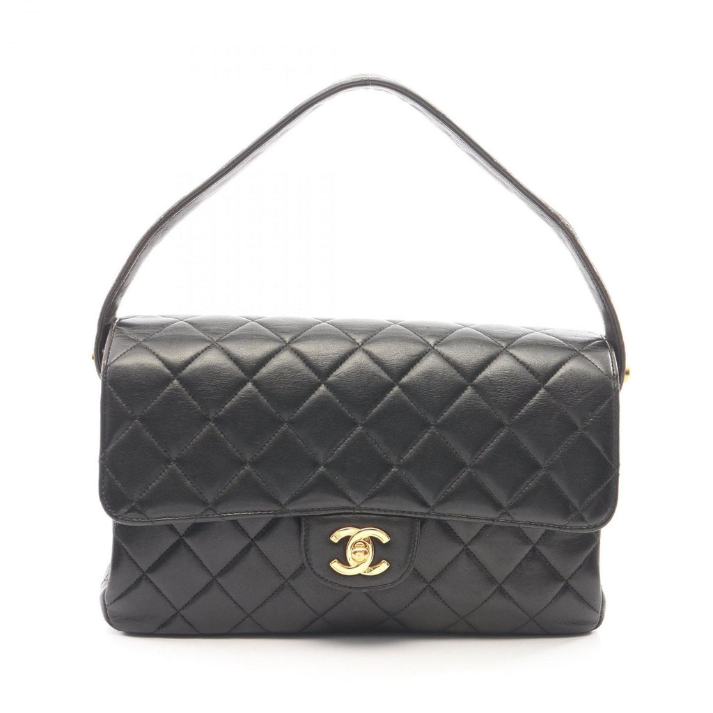 Chanel Quilted Face Black Lambskin Shoulder Bag