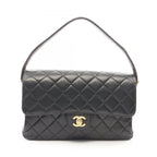 Chanel Quilted Face Black Lambskin Shoulder Bag