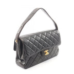 Chanel Quilted Face Black Lambskin Shoulder Bag — view 2