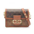 Louis Vuitton Shoulder Bag Dauphine Mini Monogram Reverse Canvas Leather