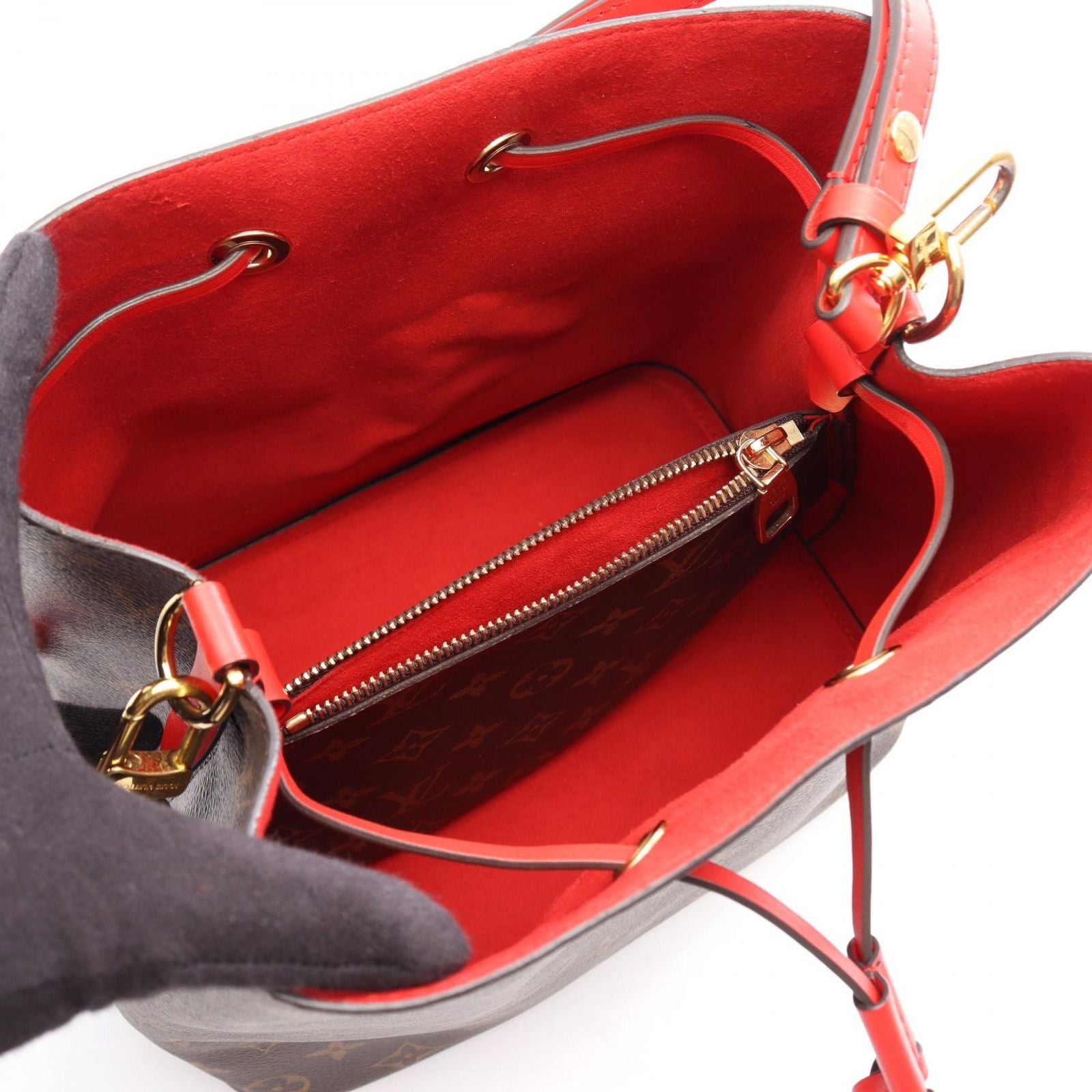 Louis Vuitton Shoulder Bag Neo Noe Monogram Coquelicot Canvas Leather — view 3