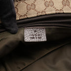 Gucci Tote Bag Webbing Line Beige Brown Green Canvas Leather Sherry — view 4