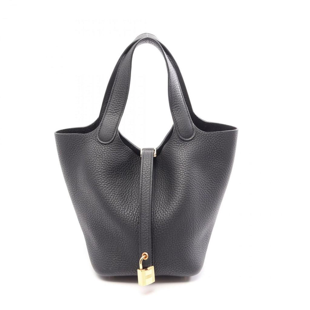 Hermes Picotin Lock PM Black Leather Handbag