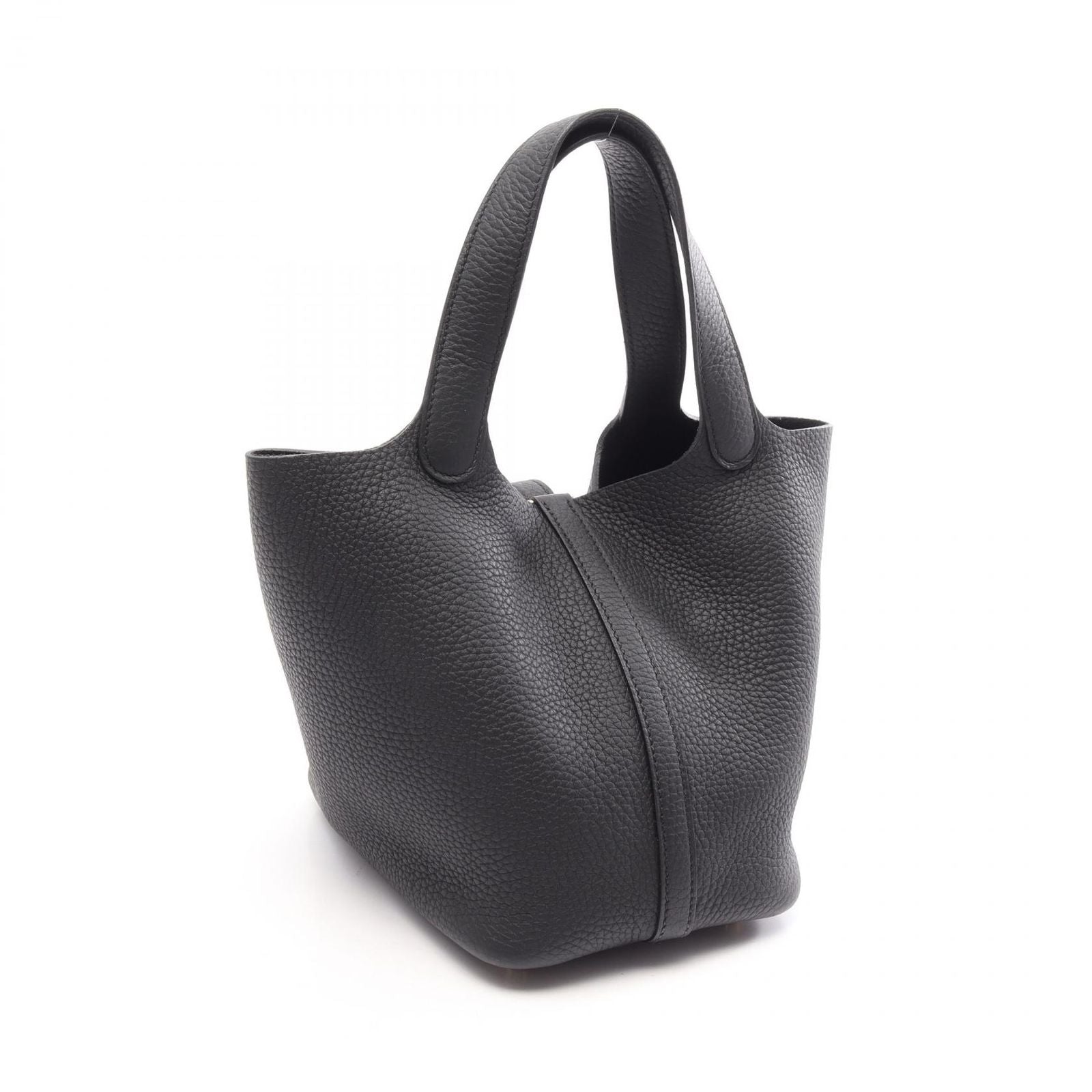 Hermes Picotin Lock PM Black Leather Handbag — view 2
