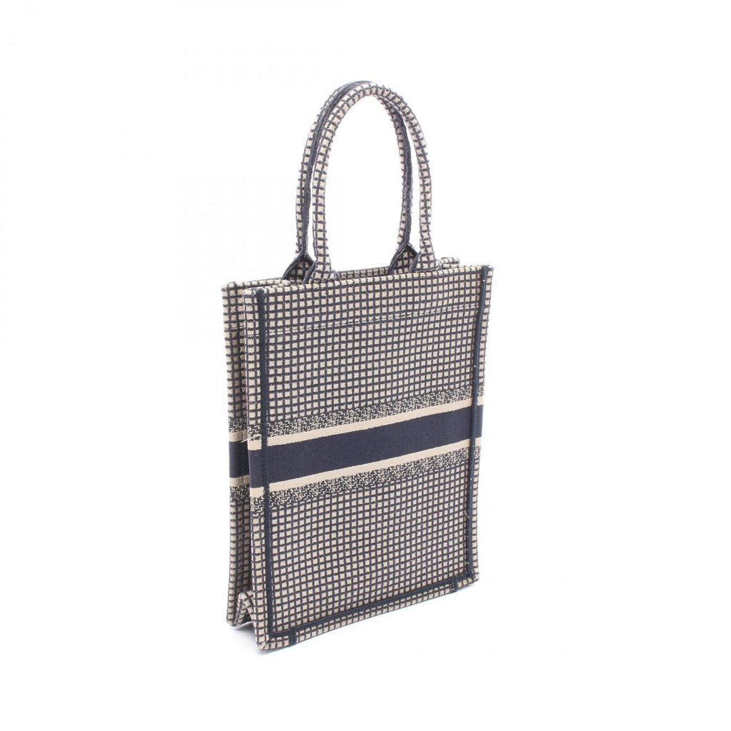 Dior Handbag Book Tote Vertical la Mort Navy Beige Canvas Mini — view 2