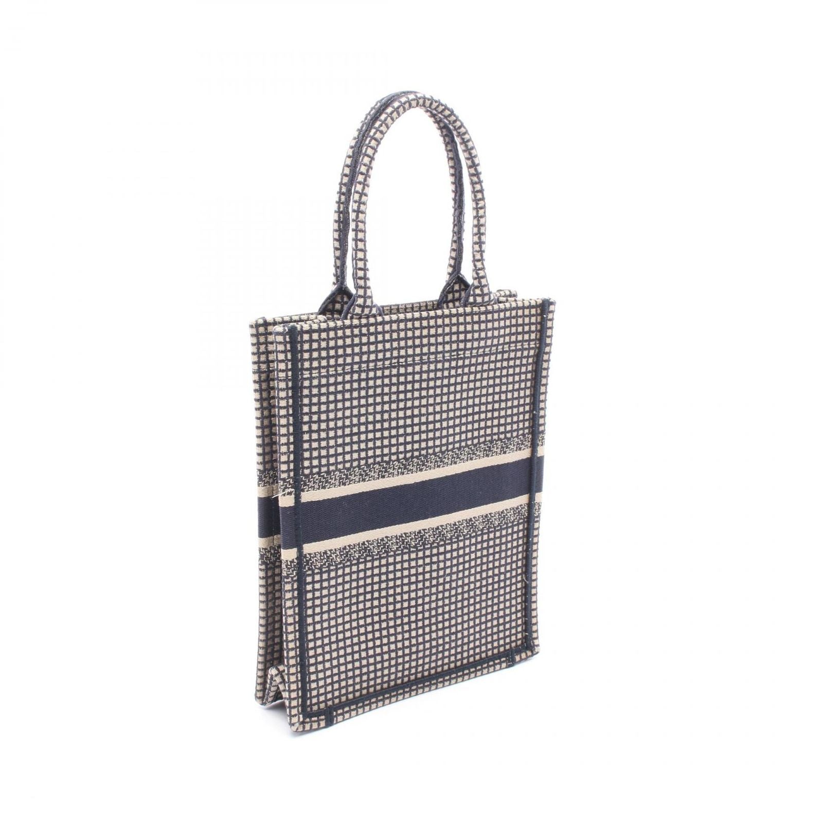 Dior Handbag Book Tote Vertical la Mort Navy Beige Canvas Mini — view 2