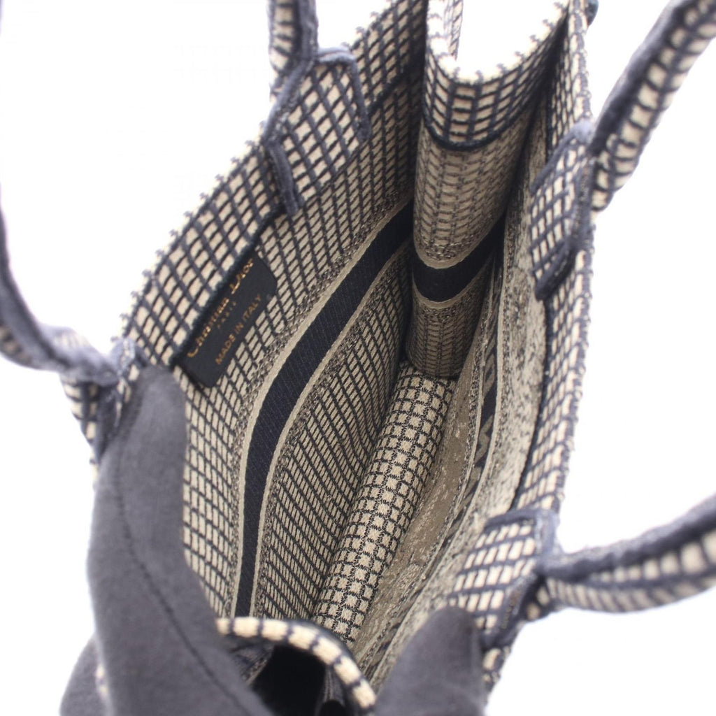 Dior Handbag Book Tote Vertical la Mort Navy Beige Canvas Mini — view 3