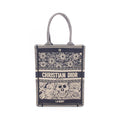 Dior Handbag Book Tote Vertical la Mort Navy Beige Canvas Mini