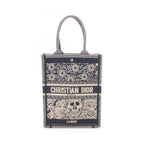 Dior Handbag Book Tote Vertical la Mort Navy Beige Canvas Mini