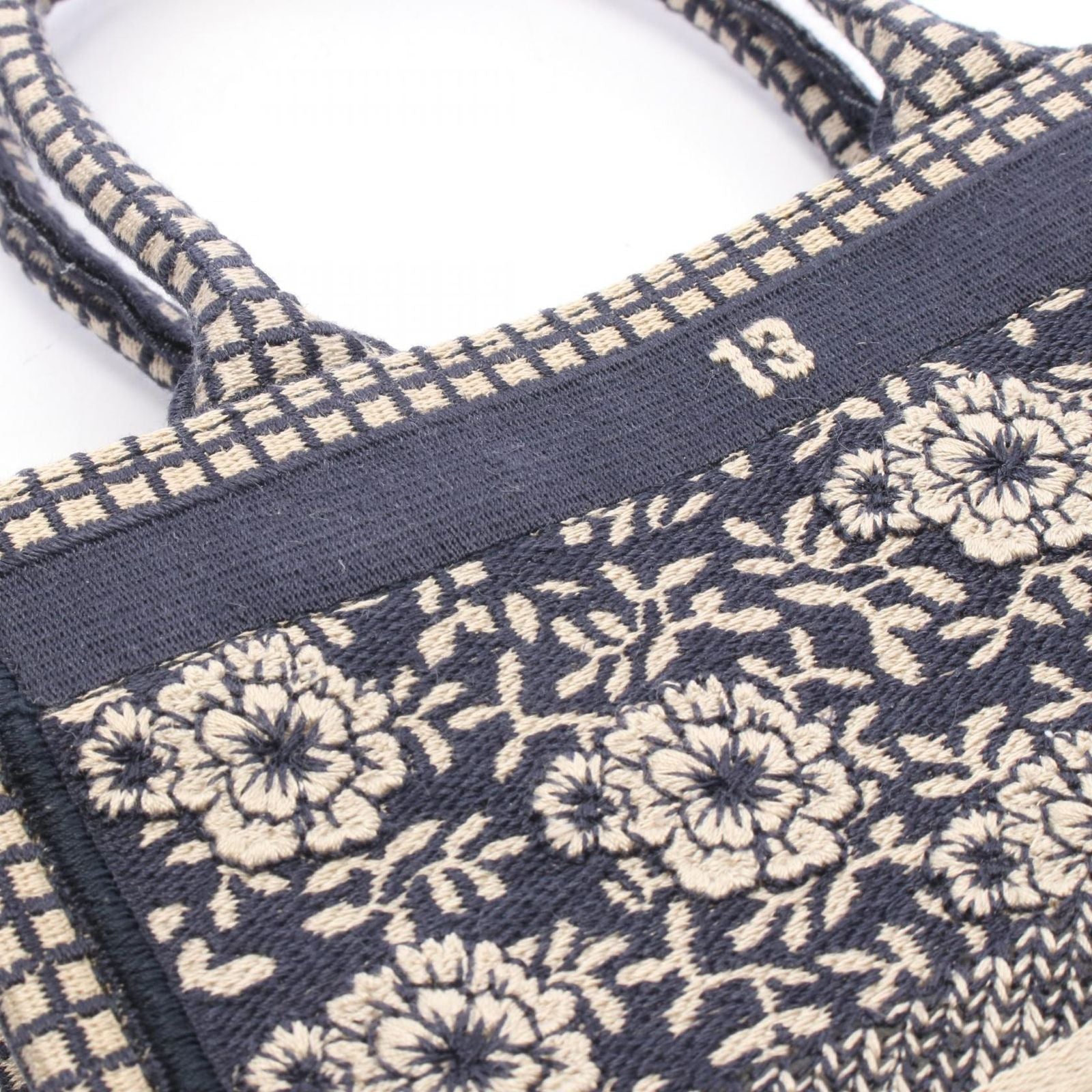 Dior Handbag Book Tote Vertical la Mort Navy Beige Canvas Mini — view 5