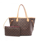 Louis Vuitton Tote Bag Neverfull MM Pivoine Canvas Leather
