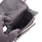 Celine Shoulder Bag Trekking Mobile Pouch Black White Canvas — view 3