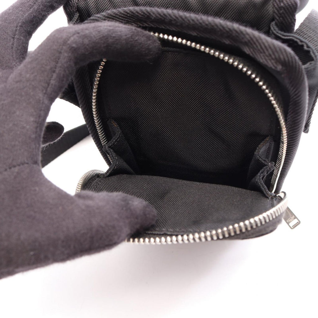 Celine Shoulder Bag Trekking Mobile Pouch Black White Canvas — view 4