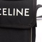 Celine Shoulder Bag Trekking Mobile Pouch Black White Canvas — view 5