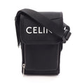 Celine Shoulder Bag Trekking Mobile Pouch Black White Canvas
