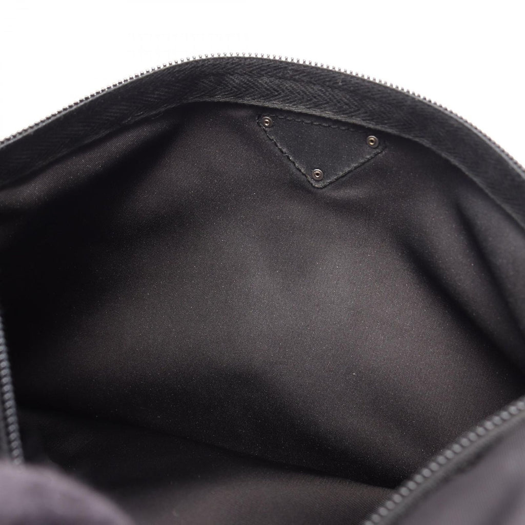 Prada Shoulder Bag Black Nylon Saffiano Leather Triangle Logo — view 5