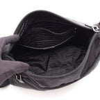 Prada Shoulder Bag Black Nylon Saffiano Leather Triangle Logo — view 3