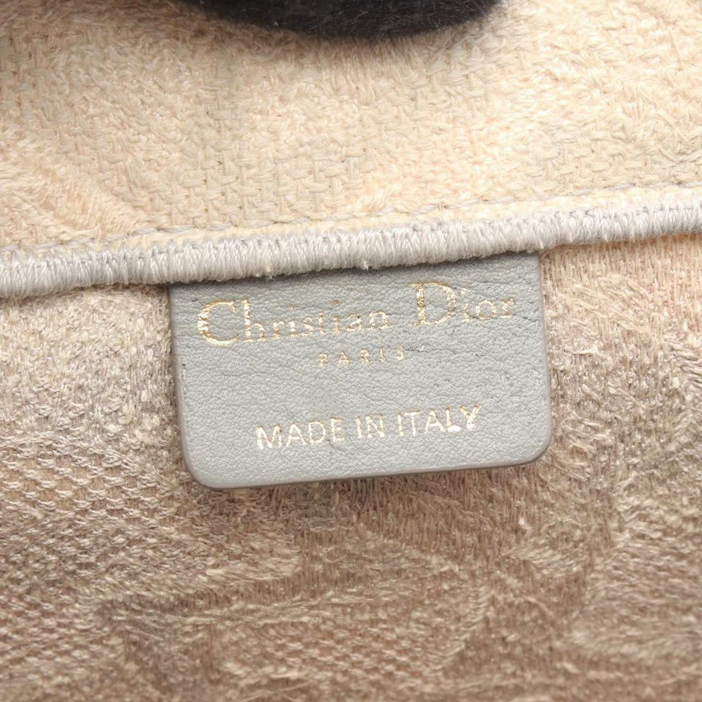 Dior Tote Bag Book Large Ivory Light Gray Canvas Toile de Jouy — view 4