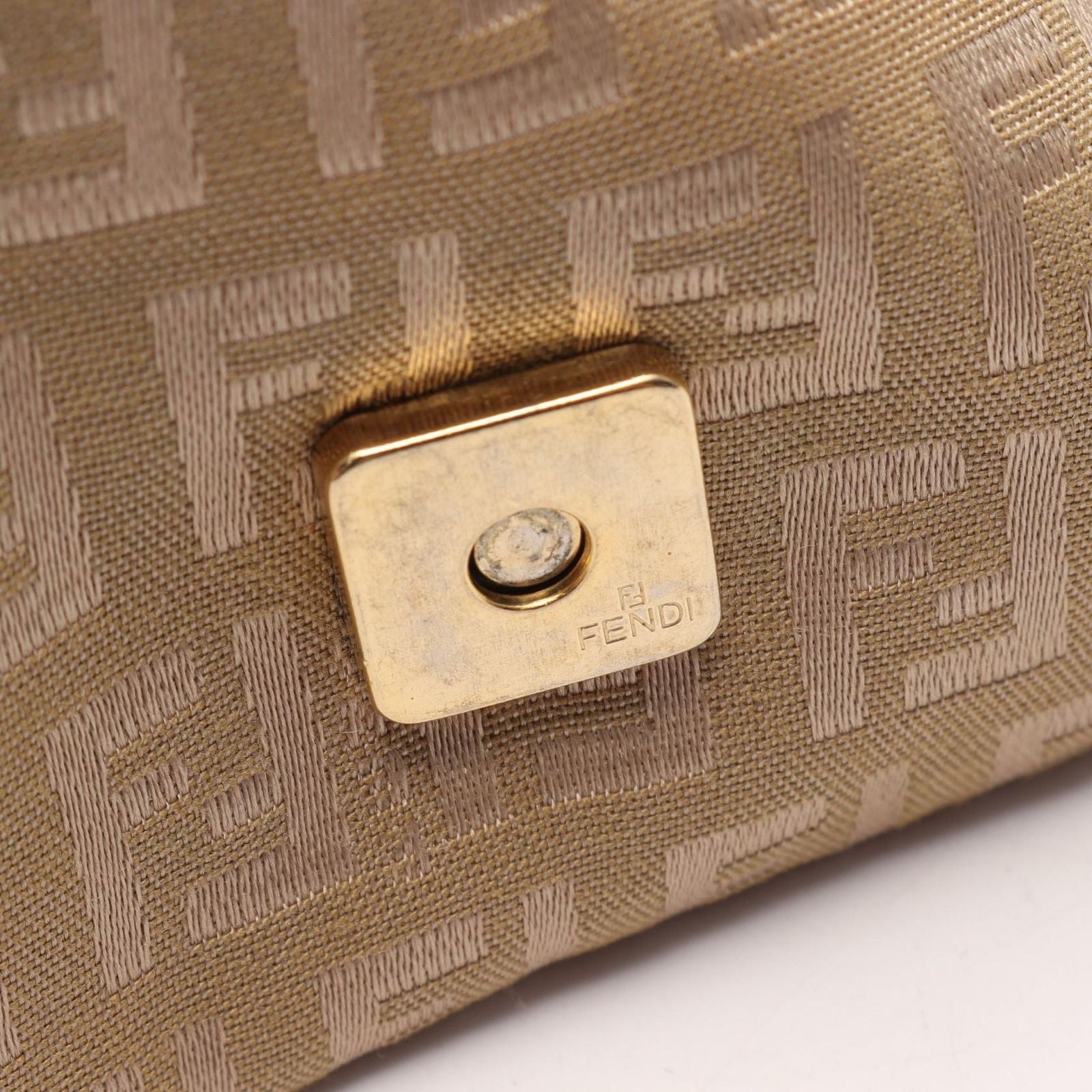 Fendi Shoulder Bag Mamma Bucket Zucchino Beige Canvas Leather — view 5