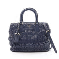 Prada Nappa Gaufre 2-Way Navy Leather Shoulder Handbag