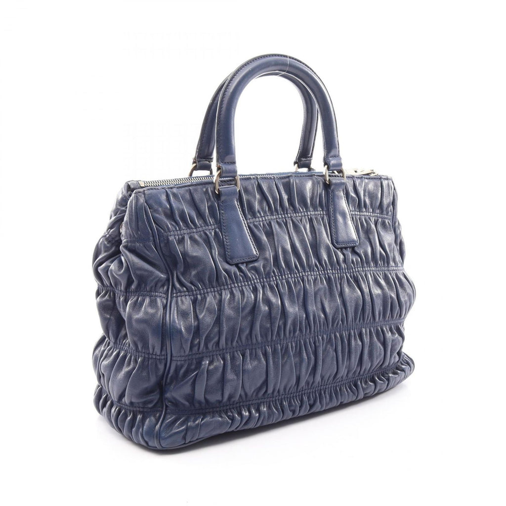 Prada Nappa Gaufre 2-Way Navy Leather Shoulder Handbag — view 2