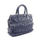 Prada Nappa Gaufre 2-Way Navy Leather Shoulder Handbag — view 2