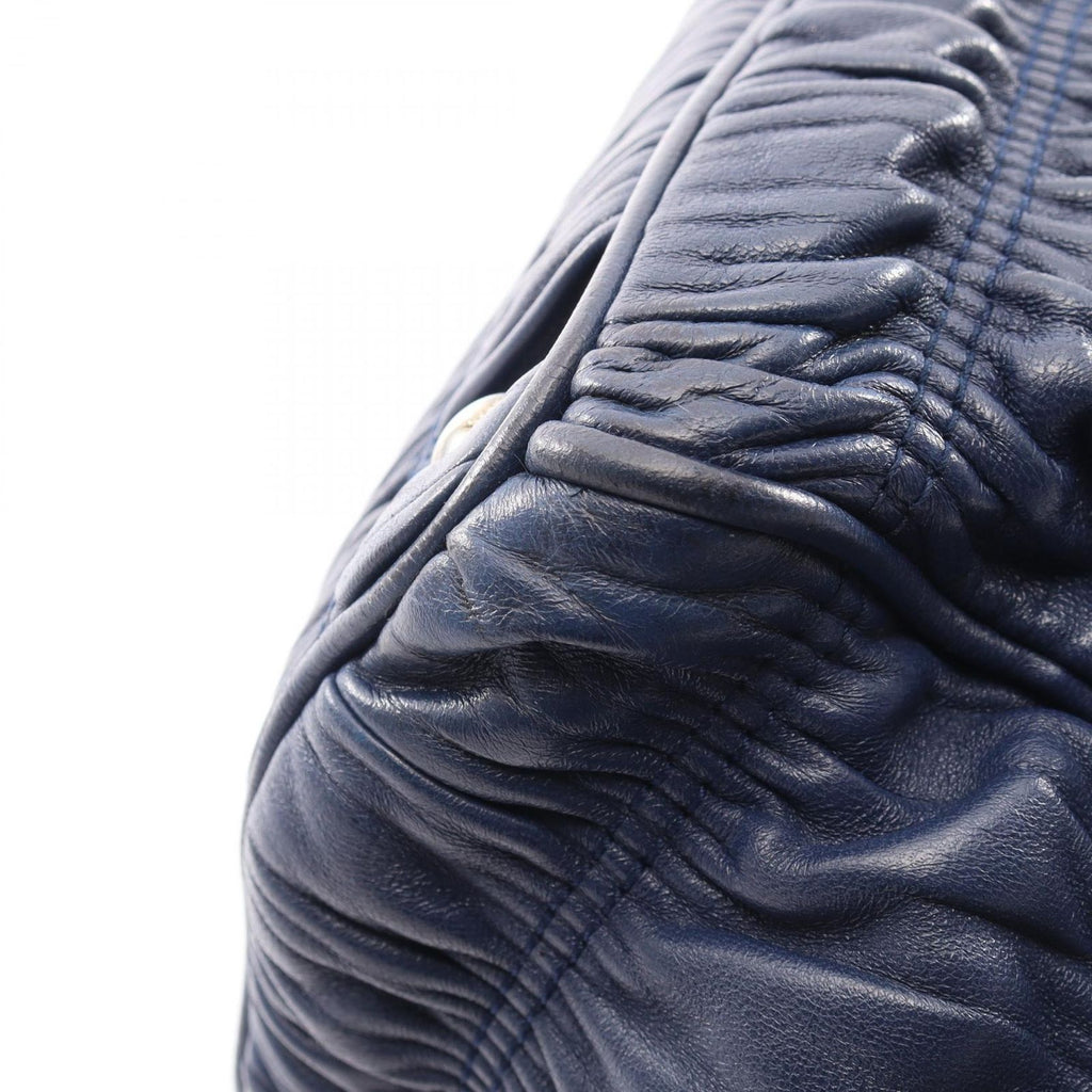 Prada Nappa Gaufre 2-Way Navy Leather Shoulder Handbag — view 7