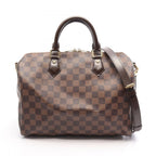 Louis Vuitton Handbag Speedy Bandouliere 30 Damier Ebene 2-Way Canvas Leather