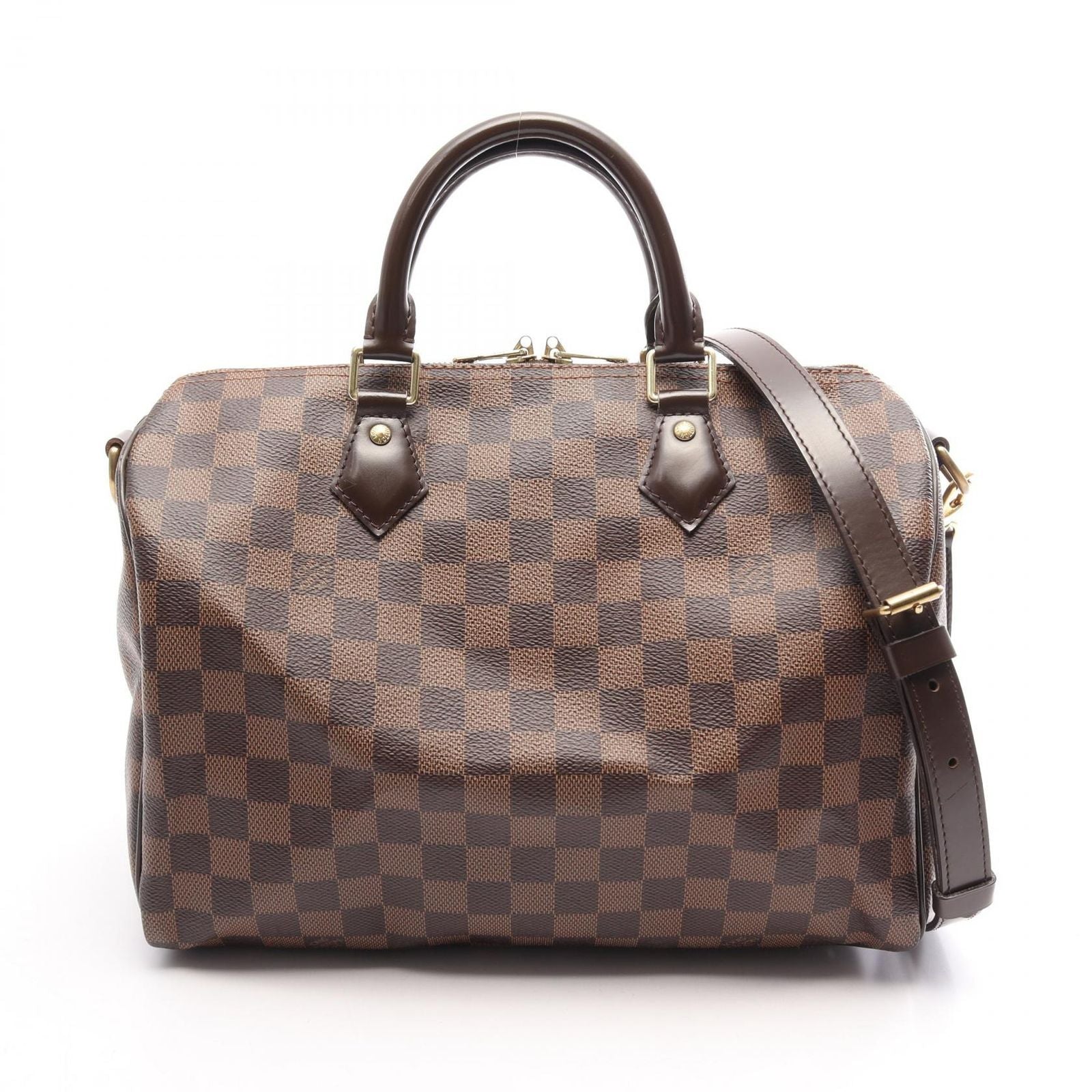 Louis Vuitton Handbag Speedy Bandouliere 30 Damier Ebene 2-Way Canvas Leather