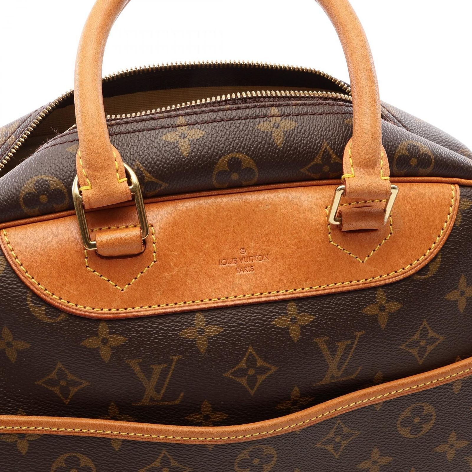 Louis Vuitton Deauville Bowling Vanity Monogram Canvas Leather Handbag — view 7