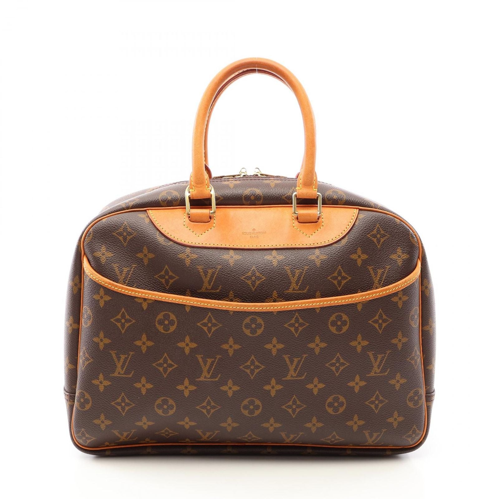 Louis Vuitton Deauville Bowling Vanity Monogram Canvas Leather Handbag