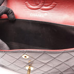 Chanel Shoulder Bag Quilted Double Flap Black Lambskin Chain — view 8