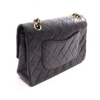 Chanel Shoulder Bag Quilted Double Flap Black Lambskin Chain — view 2