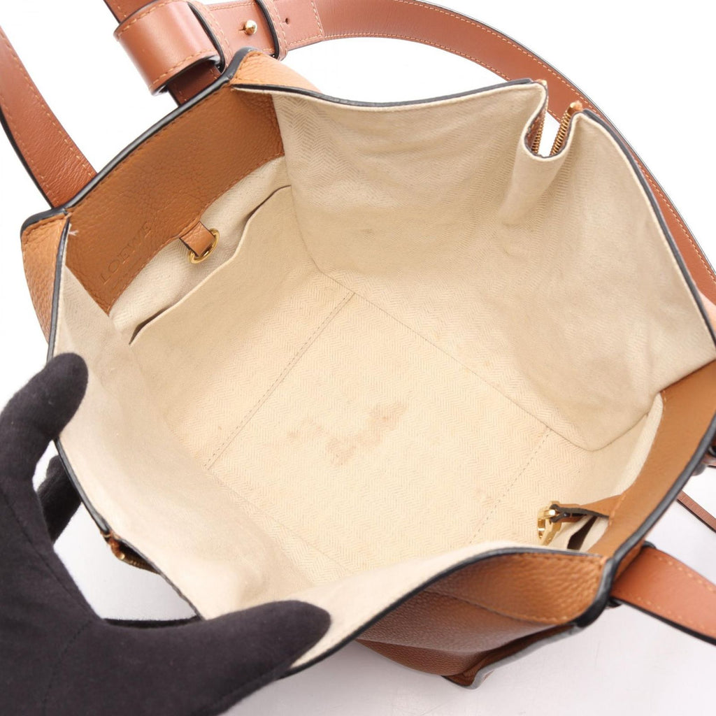 Loewe Handbag Hammock Bag Compact 2-Way Brown Leather — view 3