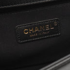 Chanel Shoulder Bag Boy Chez Blanc Stitch Black Caviar Leather Boy Chain — view 4