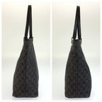 Gucci Black Silver GG Canvas Leather Tote Shoulder Bag — view 7